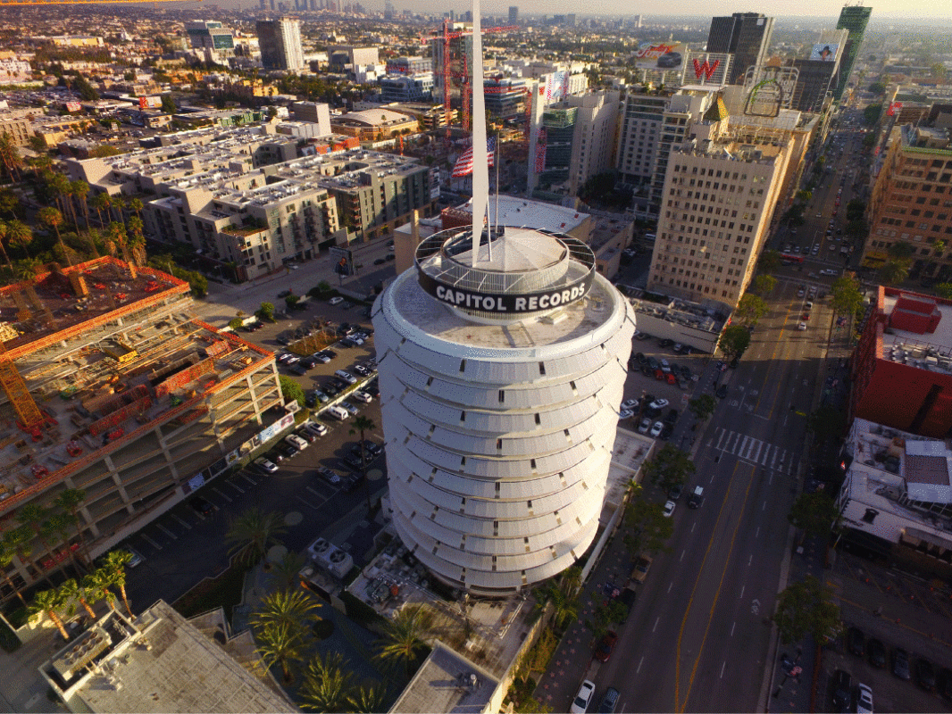Los Angeles Aerial Image of the Capitol Records Building