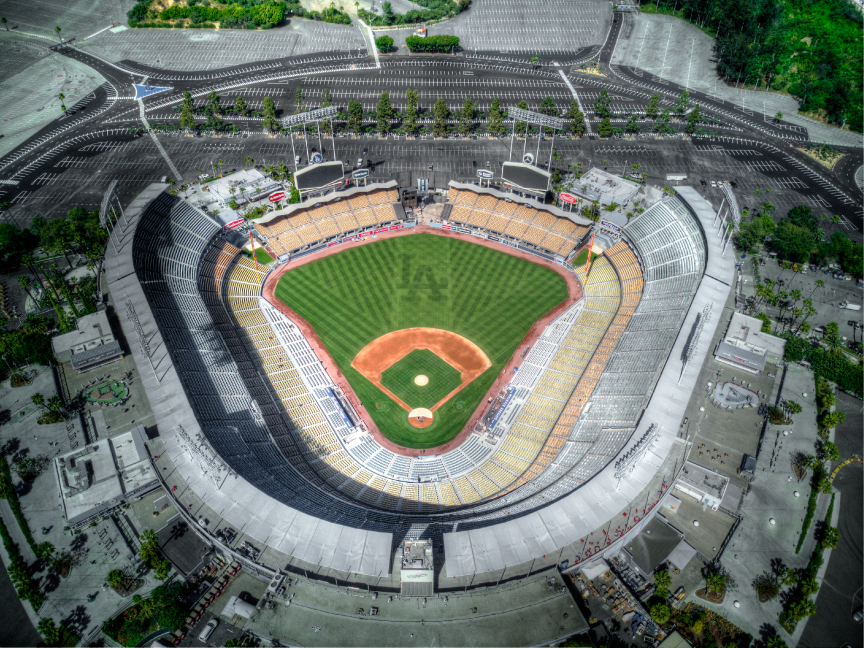 Los Angeles Aerial Image Dodger Stadium Architectural Photography